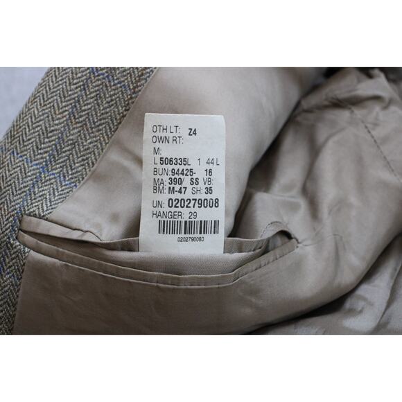 Lauren Ralph Lauren Blazer Mens 44L Herringbone Wool 2 Button Single Breasted - Picture 9 of 11